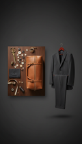 Cognac leather garment bag