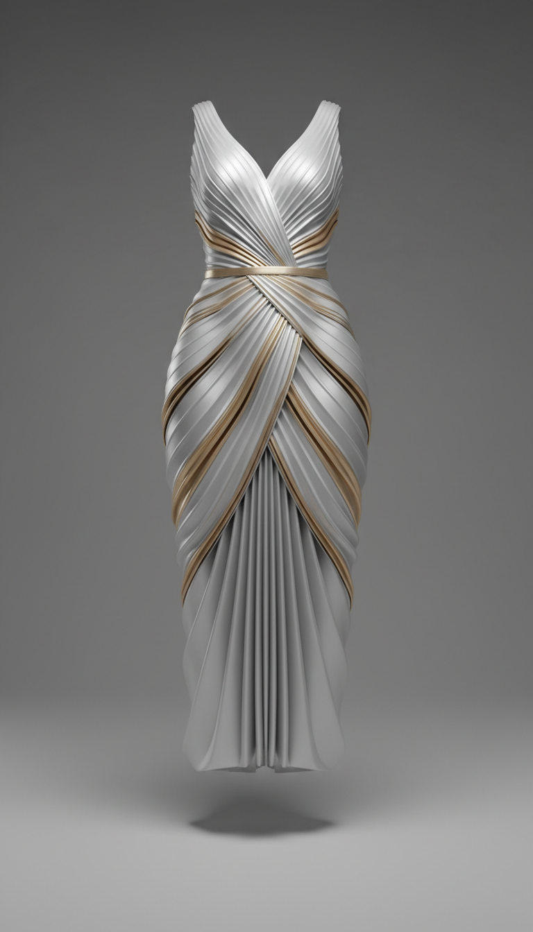 Platinum Contour Sculptural Dress