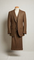 Tobacco brown three-piece bespoke suit